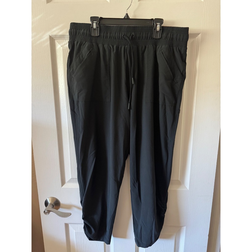 prAna Summit Jogger Women Large Black Recycled Stretch Hiking Pants W41170120